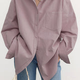 Oversized Damen Bluse in Altrosa – Locker, Elegant & Vielseitig
