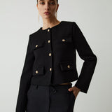 Miriam | Klassische Damen Tweedjacke mit goldenen Knöpfen