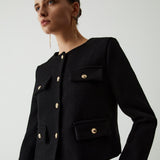 Miriam | Klassische Damen Tweedjacke mit goldenen Knöpfen
