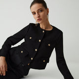 Miriam | Klassische Damen Tweedjacke mit goldenen Knöpfen