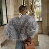 Manteau Court en Fausse Fourrure Élégant