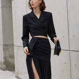 Emilia | Elegantes Zweiteiler-Set mit Cropped Blazer & Maxi-Rock