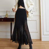 Annerose | Eleganter Plissee-Midirock aus transparentem Chiffon mit blickdichtem Unterrock