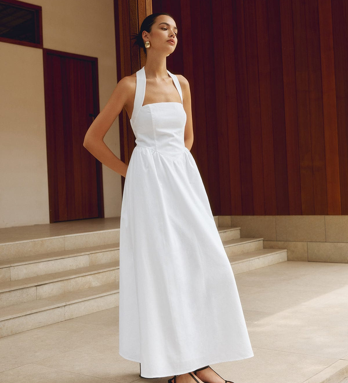 Charlotte | A-Linien Halterneck Maxikleid – Sommerliche Raffinesse