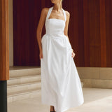 Charlotte | A-Linien Halterneck Maxikleid – Sommerliche Raffinesse