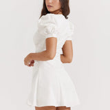 Thea | Romantisches Puffärmel-Minikleid – Feminine Eleganz für den Sommer