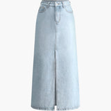Sofia | Damen Midirock aus Denim mit Frontschlitz