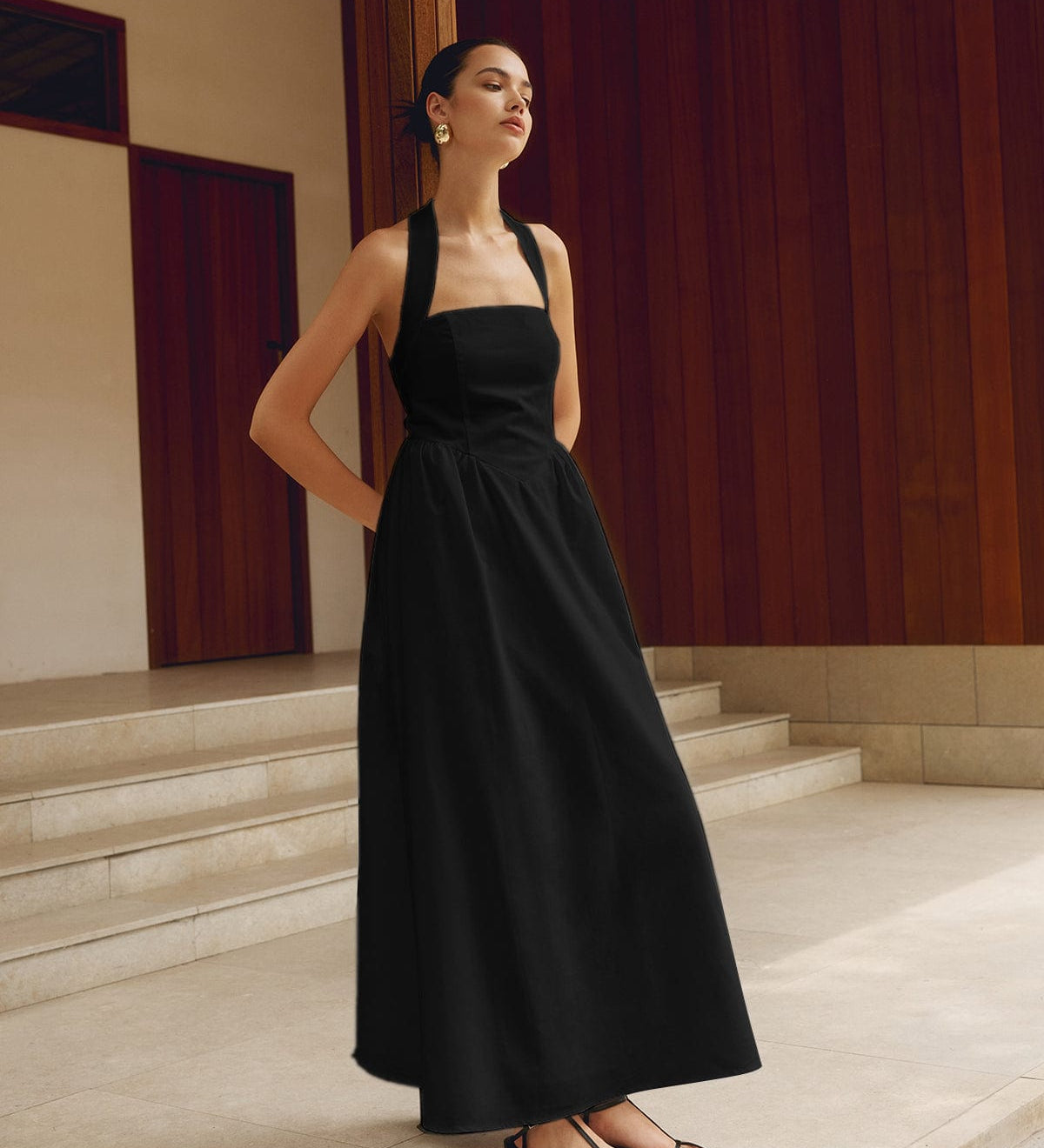 Charlotte | A-Linien Halterneck Maxikleid – Sommerliche Raffinesse