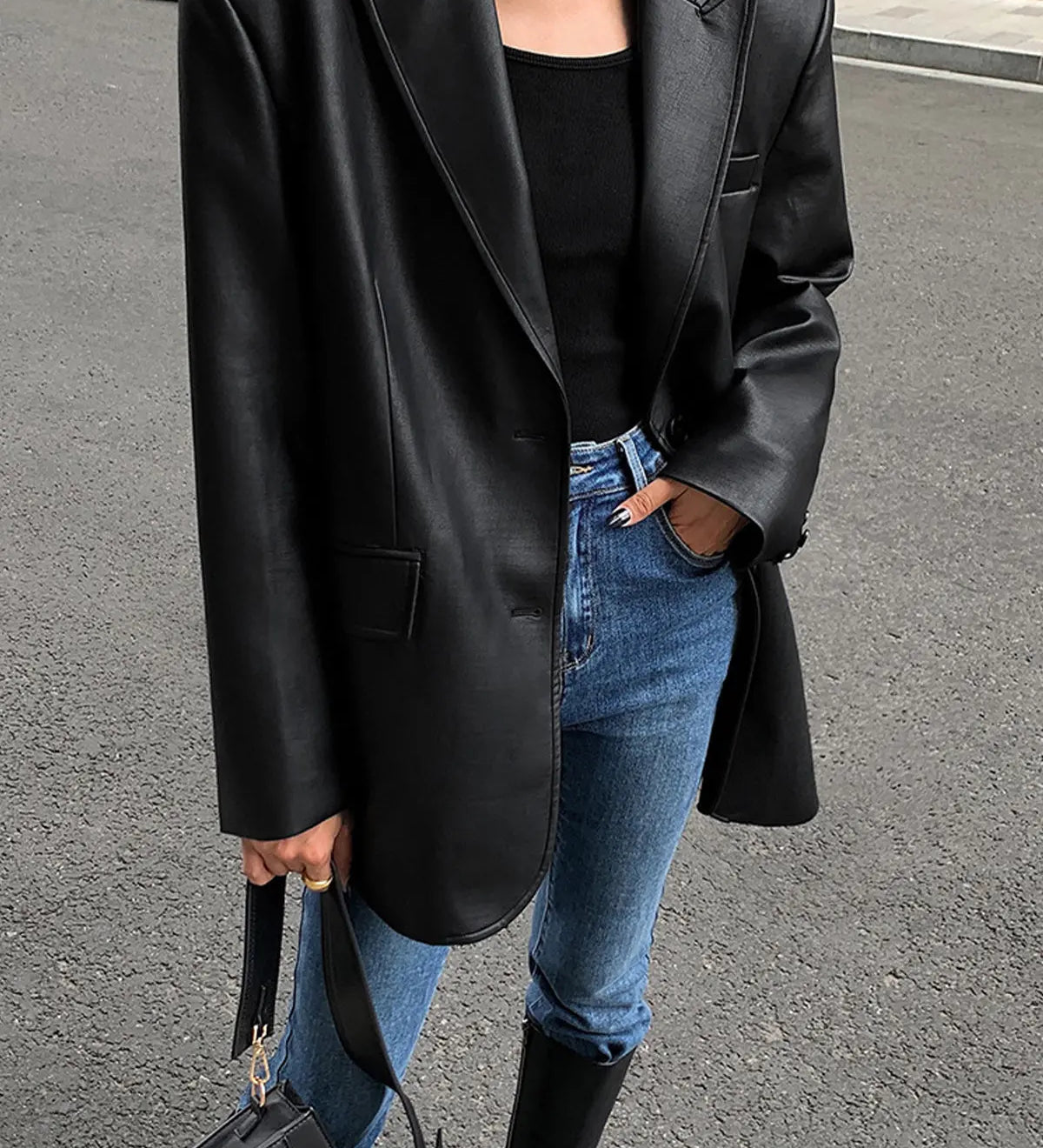 Sarah | Lederblazer mit Taschen und Detail Zendoo.de