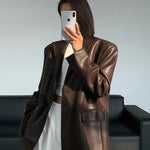 Sarah | Lederblazer mit Taschen und Detail Zendoo.de