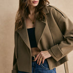 Soph | Warme Jacke mit Gürtel in einfarbig Zendoo.de