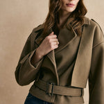 Soph | Warme Jacke mit Gürtel in einfarbig Zendoo.de
