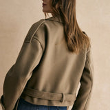Soph | Warme Jacke mit Gürtel in einfarbig Zendoo.de