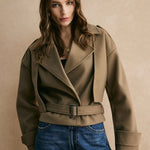 Soph | Warme Jacke mit Gürtel in einfarbig Zendoo.de