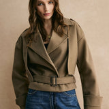 Soph | Warme Jacke mit Gürtel in einfarbig Zendoo.de