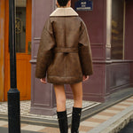 Emma | Kunstlederjacke mit Fleece-Innenseite und Gürtel Zendoo.de