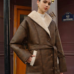 Emma | Kunstlederjacke mit Fleece-Innenseite und Gürtel Zendoo.de