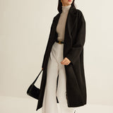 Sophia | Schwarzer klassischer Trenchcoat
