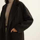 Sophia | Schwarzer klassischer Trenchcoat