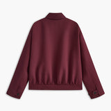 Elena | Minimalistische Jacke in Burgunderrot – Eleganz trifft Vielseitigkeit