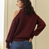 Eva | Schulterfreier Karierter Pullover