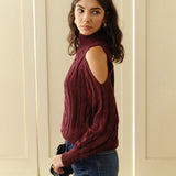 Eva | Schulterfreier Karierter Pullover
