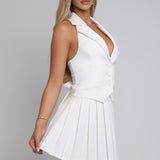 Isabelle | Elegantes Faltenrock-Set mit Blazer-Weste
