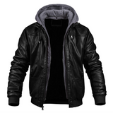 Heinrich | Stilvolle Leder Winterjacke mit Hoodie