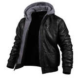 Heinrich | Stilvolle Leder Winterjacke mit Hoodie