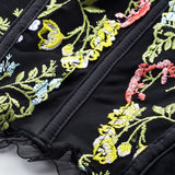 Amy | Korsett-Top mit floraler Stickerei & Mesh