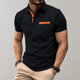Liam | Waffelstrick-Poloshirt mit auffälliger Kontrastfarbe