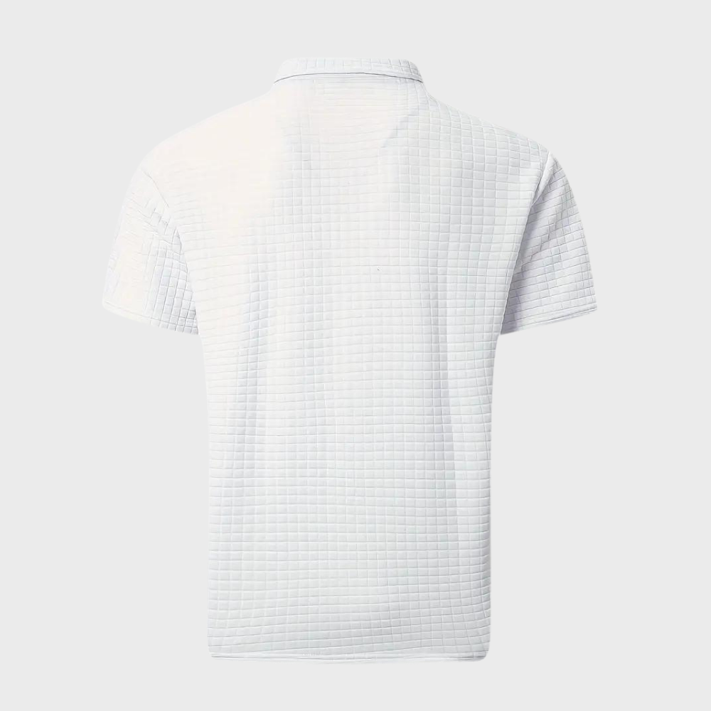 Liam | Waffelstrick-Poloshirt mit auffälliger Kontrastfarbe