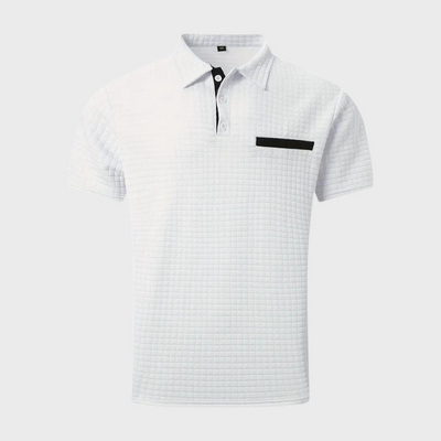 Liam | Waffelstrick-Poloshirt mit auffälliger Kontrastfarbe