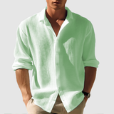 Leichtes Langarm Sommerhemd mit klassischem Kragen für Freizeit und Business Casual