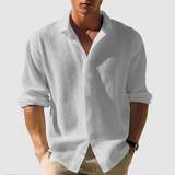 Leichtes Langarm Sommerhemd mit klassischem Kragen für Freizeit und Business Casual