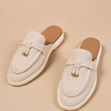 Elegante Beige Loafers mit Goldenen Akzenten – Stilvoll und Komfortabel