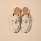 Elegante Beige Loafers mit Goldenen Akzenten – Stilvoll und Komfortabel