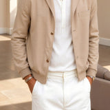 Lorenzo – Minimalistische Herren-Hemdjacke in Beige