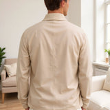 Lorenzo – Minimalistische Herren-Hemdjacke in Beige