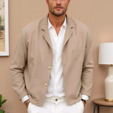 Lorenzo – Minimalistische Herren-Hemdjacke in Beige