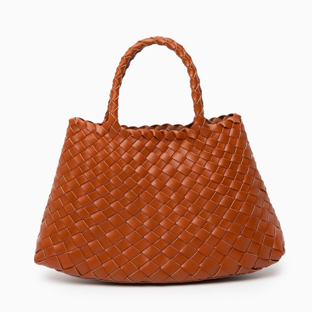 Vera | Gewebte Damenhandtasche aus echtem Leder mit Doppelhenkeln – Große Alltagstasche