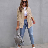 Damen Oversized Jeansjacke – Trendige Übergangsjacke mit Distressed Look