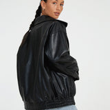 Clara | Oversized-Kunstlederjacke