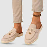 Elegante Beige Loafers mit Goldenen Akzenten – Stilvoll und Komfortabel