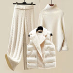 Angela | Dreiteiliges Luxus-Strick-Winterset – Eleganz und Wärme für Kalte Tage Zendoo.de