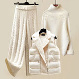 Angela | Dreiteiliges Luxus-Strick-Winterset – Eleganz und Wärme für Kalte Tage Zendoo.de