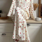 Weiches Schlafanzug-Set mit Herzmuster für gemütliche Abende