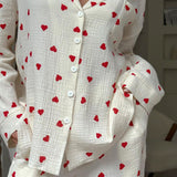 Weiches Schlafanzug-Set mit Herzmuster für gemütliche Abende