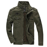 Herren Freizeitjacke im Military-Stil mit Stehkragen und Taschen