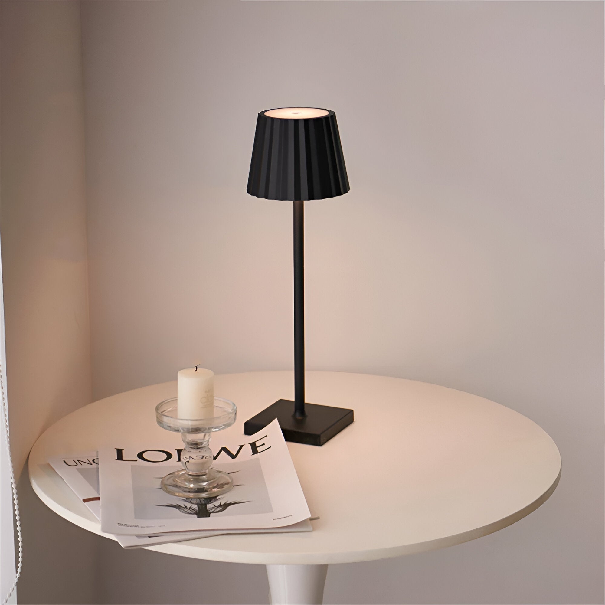 Kabellose LED-Tischlampe mit Touch-Dimmer – Aluminium, 3 Helligkeitsstufen, 24h Akku